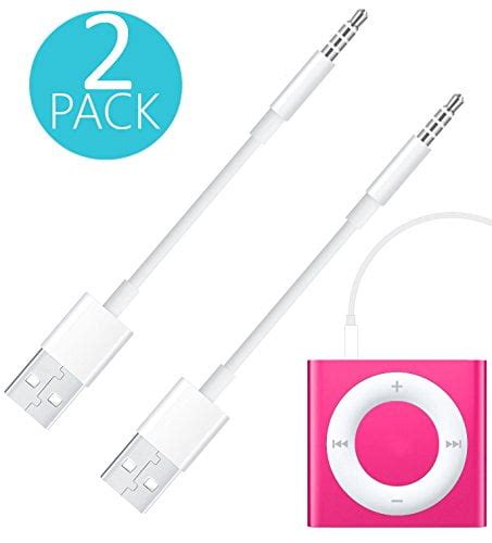 Ipod Shuffle Cable 2 Pack 35mm Jackplug To Usb Usb Power Charger Sync Data Transfer Cable For