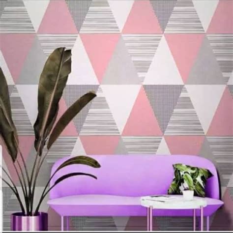 Jual Wallpaper Sticker Geometri Abu Pink Walpaper Dinding Kamar Ruang