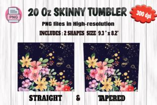 20 Oz Skinny Tumbler Watercolor Flower Graphic By Sasikharn Creative