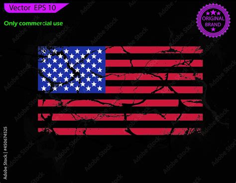 Red Usa Flag Distressed American Flag With Splash Elements Patriot