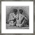 Original Drawing Sketch Charcoal Chalk Male Nude Gay Man Art Pencil On