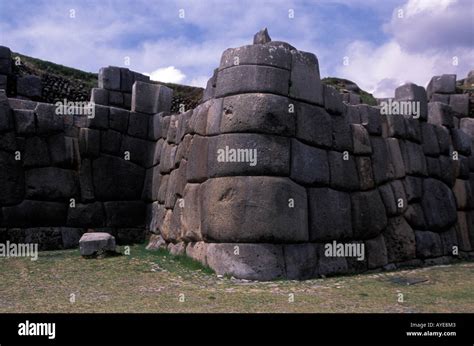 Peru Local Caption Cusco Sacsayhuaman Ruins Stock Photo - Alamy