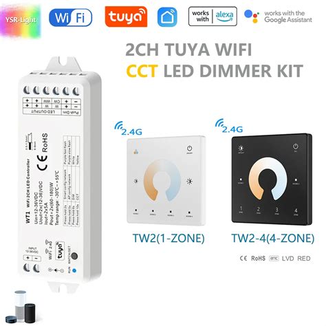 2CH TUYA WIFI Smart LED Dimmer WT1 RF 2 4G Touch Remote Dimming DC12V