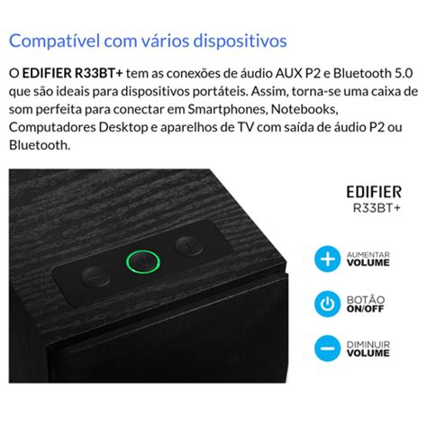 Monitor De Audio 16w Rms R33bt Edifier Plus Bluetooth Multimídia