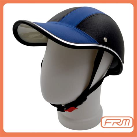 Шлем каска-кепка мотоциклетная кожаная Goldwing черно-синяя - купить с ...