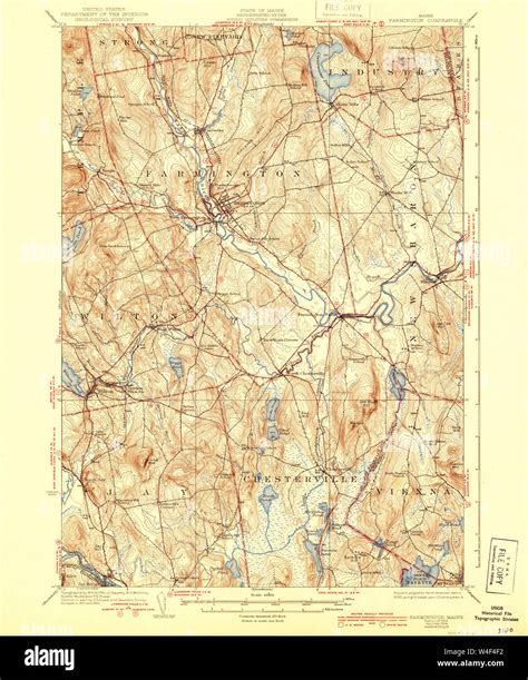 Maine USGS Historical Map Farmington 460390 1924 62500 Restoration