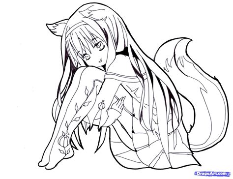 Anime Coloring Pages Wolf