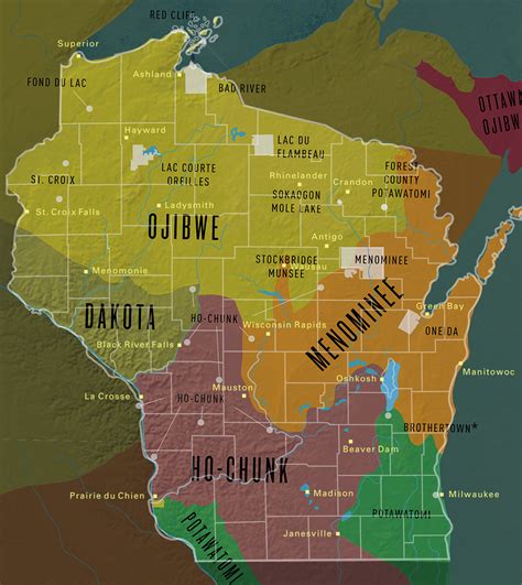 Tribal Lands Map - Wisconsin First Nations