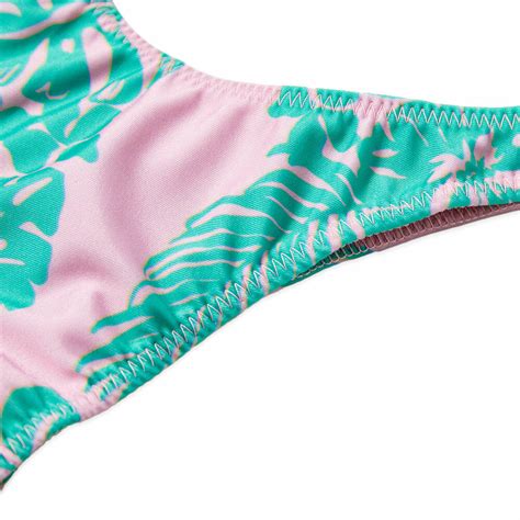 Melissa Simone Women S Oreya Floral High Cut Bikini Bottom In Pink Green Melissa Simone