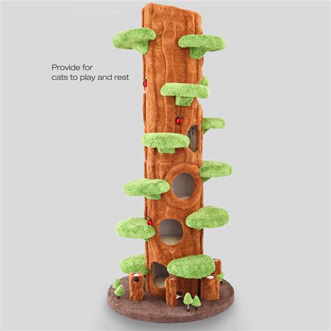 Tucker Murphy Pet™ 91" Elizha Solid Wood Large Cat Tree Tower Condo ...