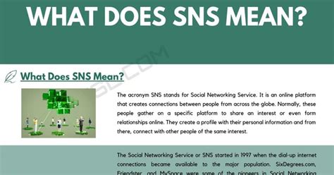 SNS Meaning What Does SNS Mean And Stand For 7ESL