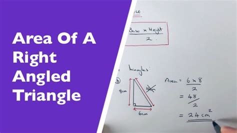 Area Of A Right Angled Triangle Youtube