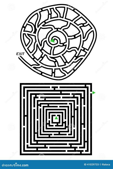 Zwei Labyrinthe Vektor Abbildung Illustration Von Freizeit