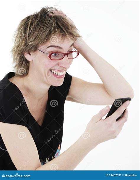 Woman Texting on Her Cell Phone Stock Image - Image of woman, people