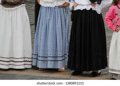 People Weared Traditional Portuguese Costumes Romeria Stock Photo