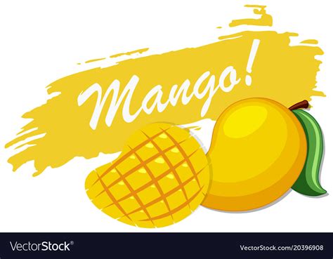 Logo design with fresh mango Royalty Free Vector Image