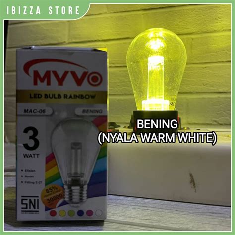 Jual Lampu Led Warna Myvo Rainbow Bulb Warna W Model Pijar Lampu Hias