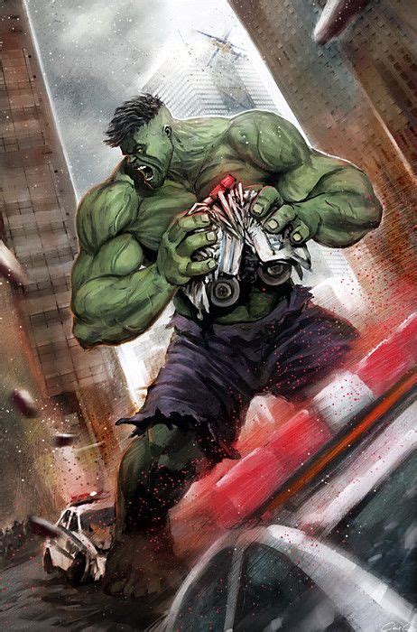 Hulk Fan Art Hulk Crushing A Cop Car By Carsten Biernat The