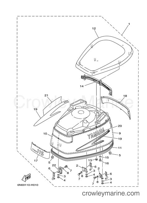 Top Cowling Yamaha Outboard Hp Tlr Crowley Marine