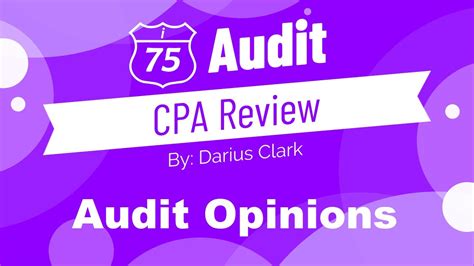 2024 CPA Audit And CMA 1 Exam Audit Opinions The Basics By Darius Clark