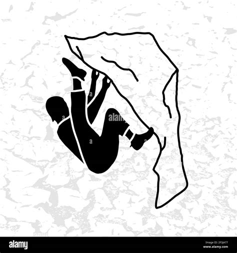 Mountain climber vector Illustration. Black silhouette. Rock climbing ...