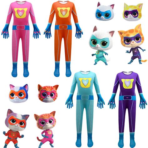 Children S Super Kitties Cats Costume Kids Halloween Outfits Teenager