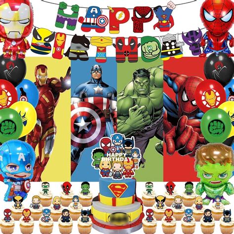 55 Pcs Party Decorations,Birthday Decorations Include Banners,Cake ...