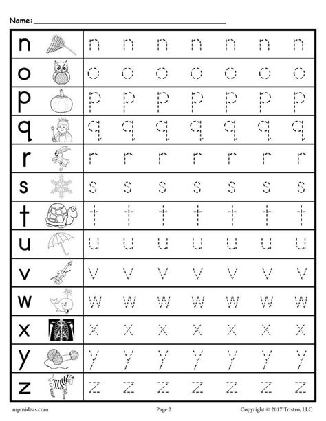 Lowercase Practice Sheets