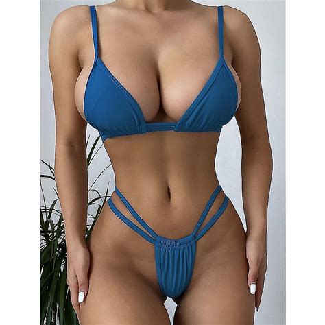 Nieuwe Sexy Mini Micro Bikini Effen Kleur Badpak Vrouwen Braziliaanse