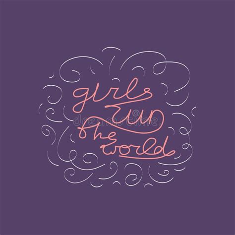 Inspirational Girls Power Vector Lettering Stock Vector Illustration