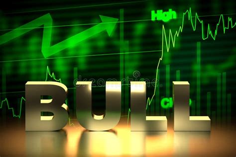 Bullish Stock Market Chart With Bull Word 3d Rendering Stock