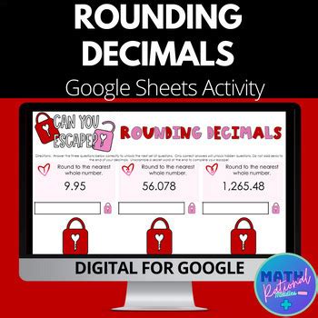 Round Decimals Valentine S Day Digital Escape Room By Math Rational