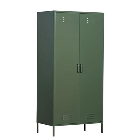 MaximaVida Metalen Kleding Lockerkast Finn 90 X 50 X 185 Cm Olijfgroen