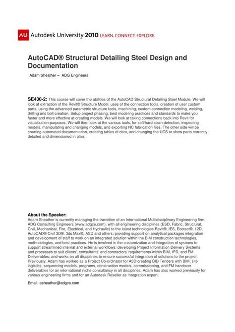 Pdf Se Autocad Structural Detailing Steel Design And