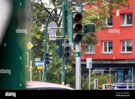 Ampelausfall An Einer Essener Kreuzung Traffic Light Failure At An