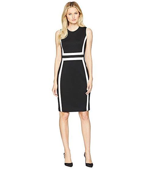 Calvin Klein Color Block Scuba Sheath Dress Cd8m1v5k Free Shipping