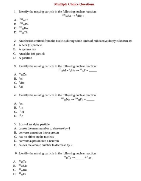 Solved 1 Identify The Missing Particle In The Following