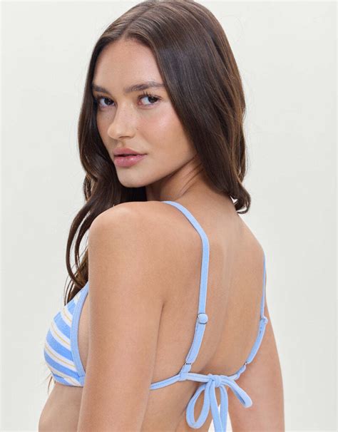 Lumia Terry Cloth Striped Triangle Bikini Top SPLASH