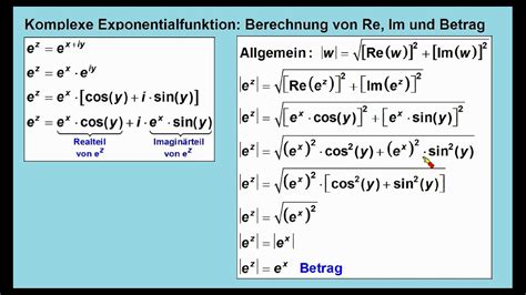 Komplexe Exponentialfunktion Berechnungen Nullstellen Re Im Betrag