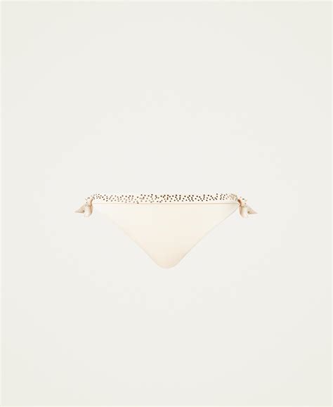 Bikini Thong With Rhinestones Woman White TWINSET Milano