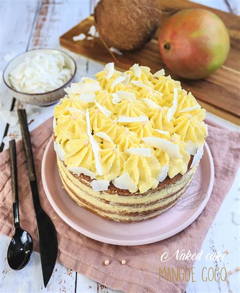 Naked cake mangue noix de coco Il était une fois la pâtisserie