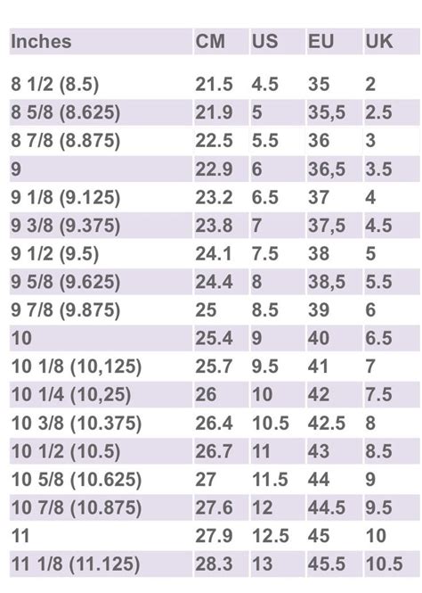 Womens Sock Sizing Chart Foot Chart Knitting Socks Knitting