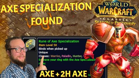 RING RUNE FOUND Axe Specialization For Hunters Warriors Paladins