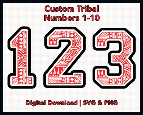 Tribal Numbers Fonts Polynesian Tribal Fonts Numbers Etsy