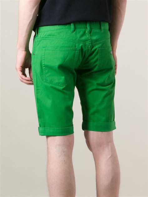 Armani Jeans Denim Shorts In Green For Men Lyst