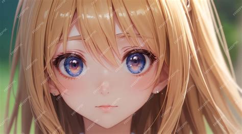 Premium AI Image | Cute girl with kawaii eyes anime style for idea or ...