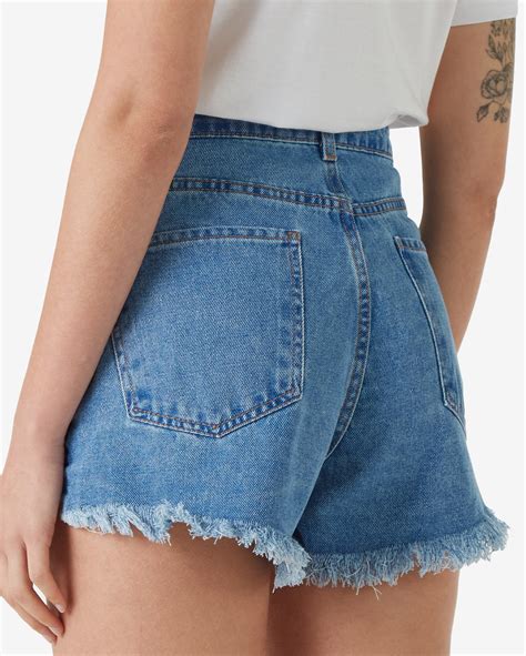 Riachuelo Short Jeans Feminino Hot Pant Barra Desfiada Denim Claro