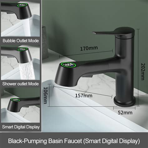 Smart Hot And Cold Water Faucet Commercial Faucet With Digital Display Kitchen Faucet And