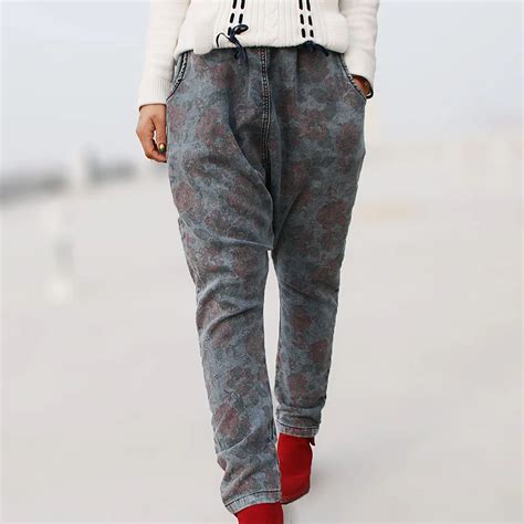 Women Casual Floral Print Harem Pants Ladies Fashion Elastic Waist