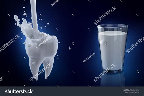 Dental Concept Flowing Milk Tooth Shape Stock Illustration 1059631214